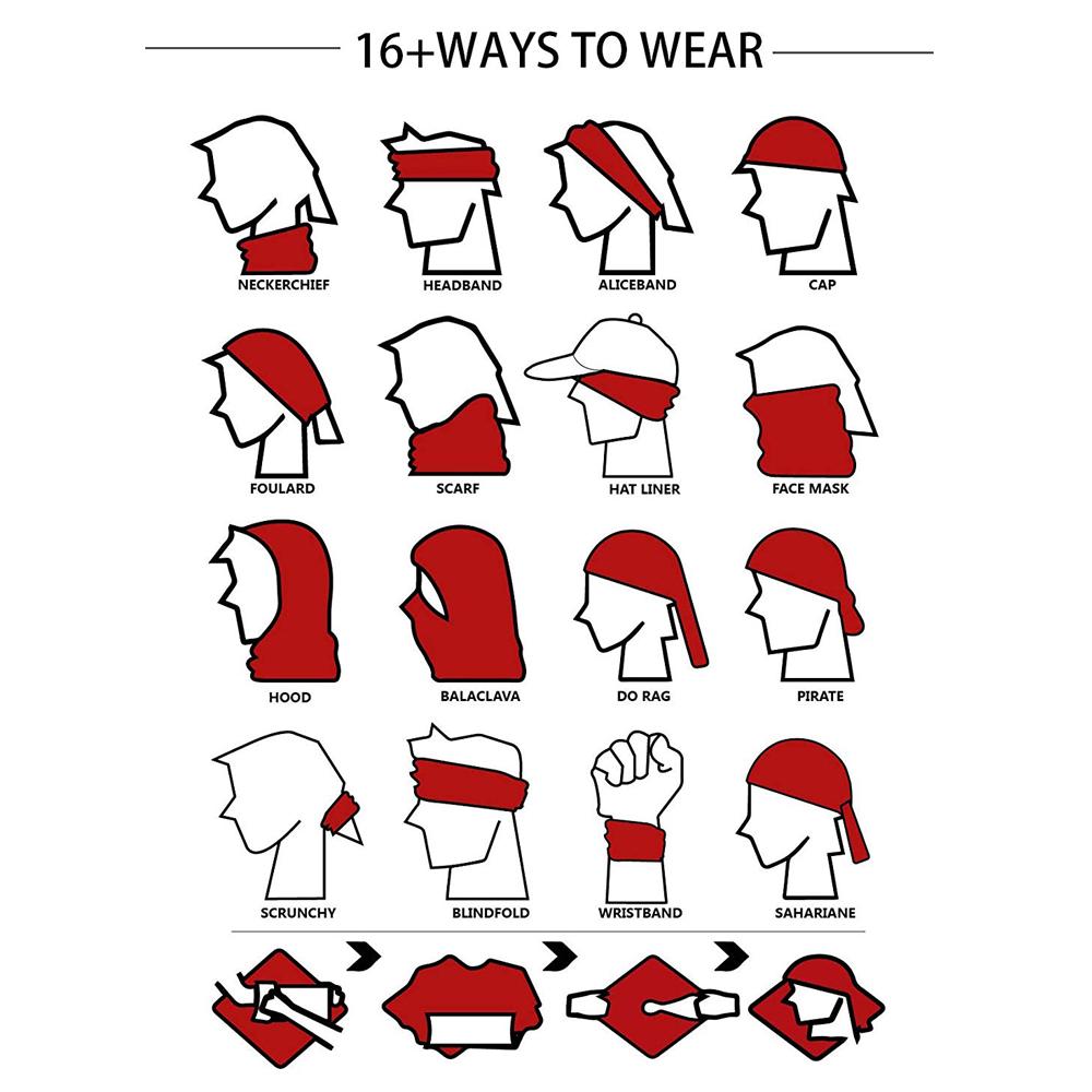 12-in-1 Headband Bandanas Headwear